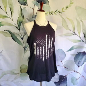 American Flag Halter Style Top in Black/White sz M